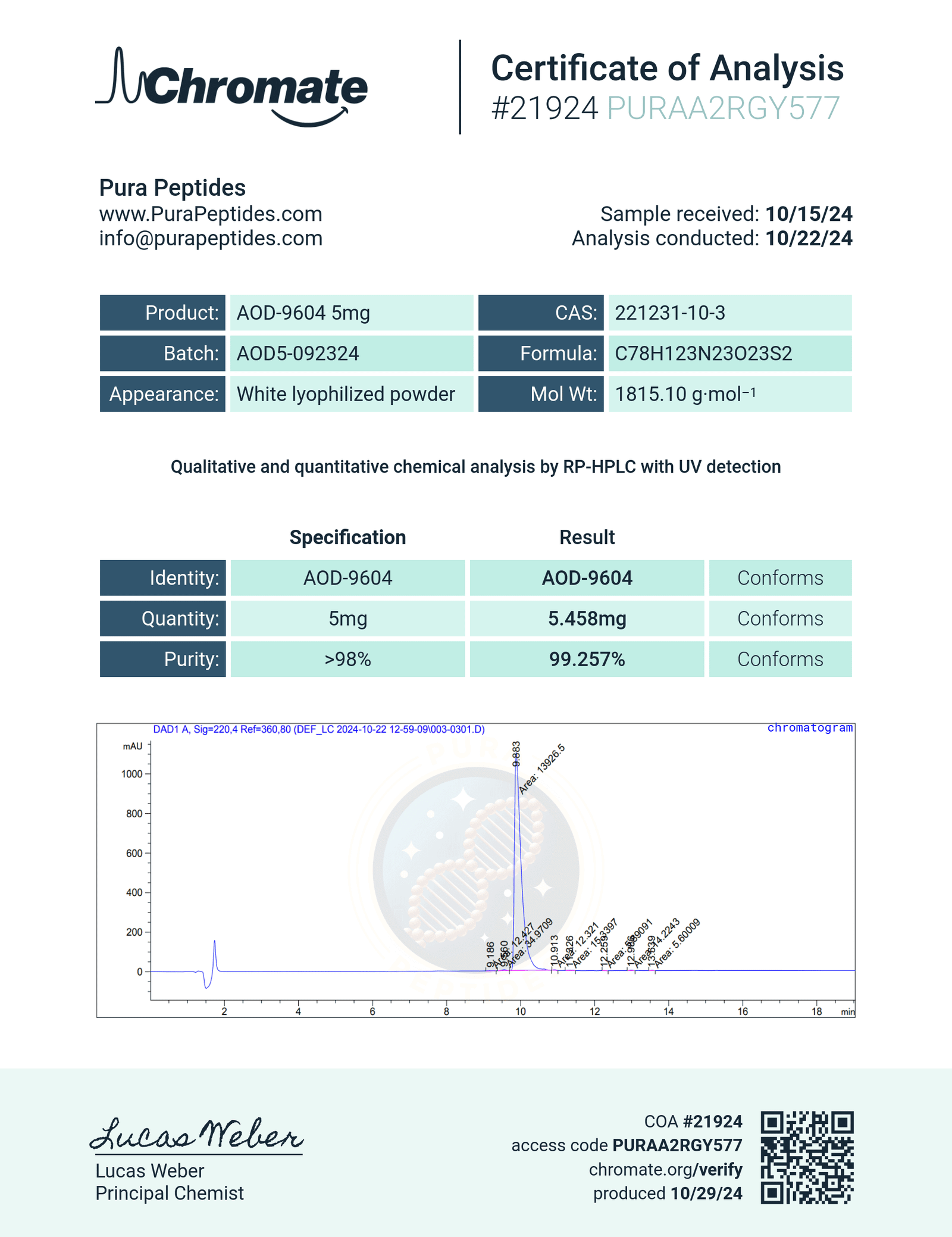 AOD-9604 5mg research product image 2