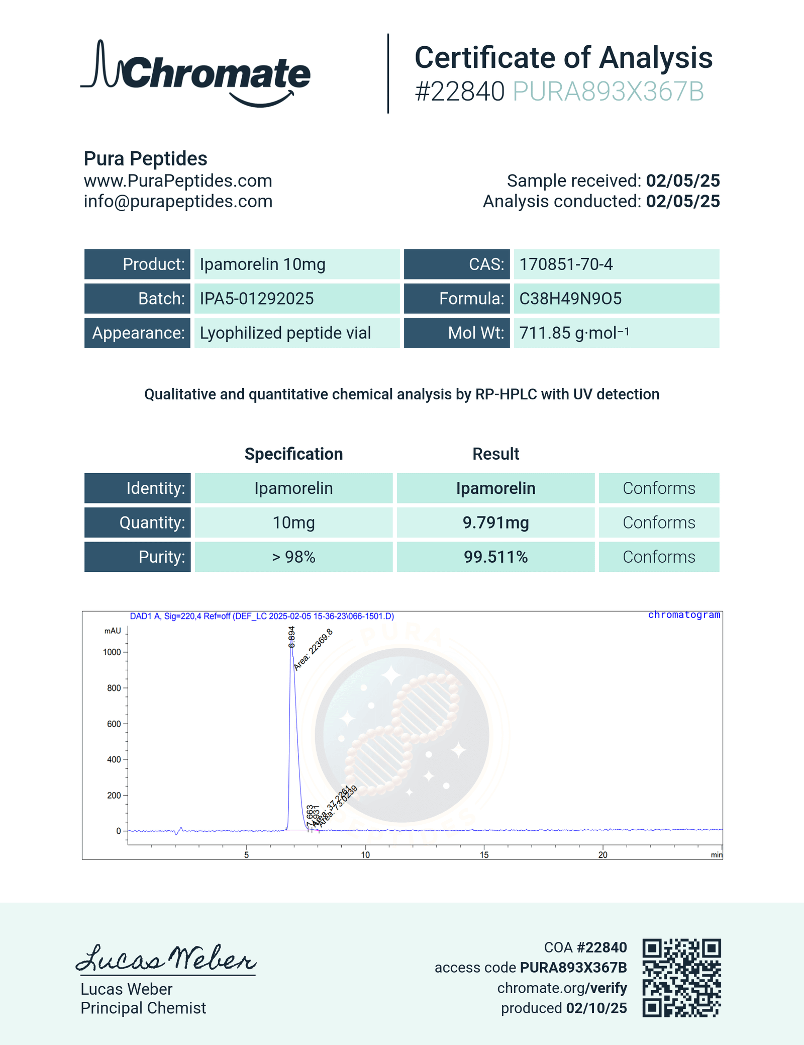 Ipamorelin 10mg research product image 2