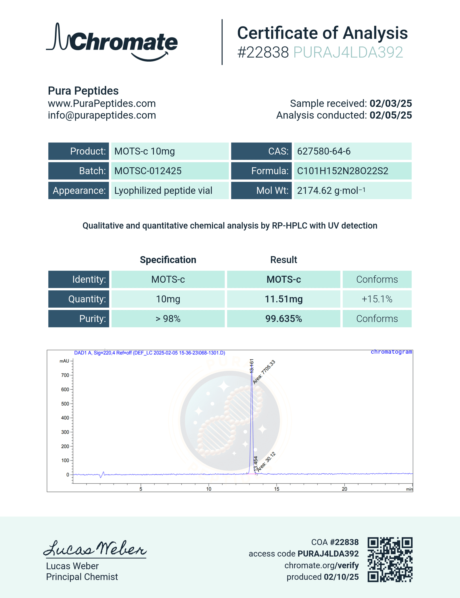 MOTS-C 10mg research product image 3