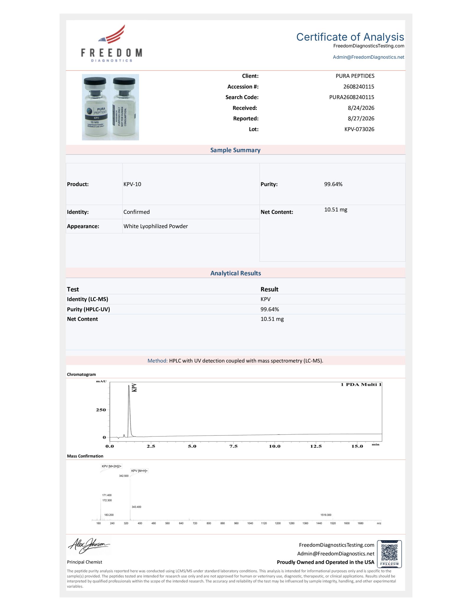 KPV 10mg research product image 3