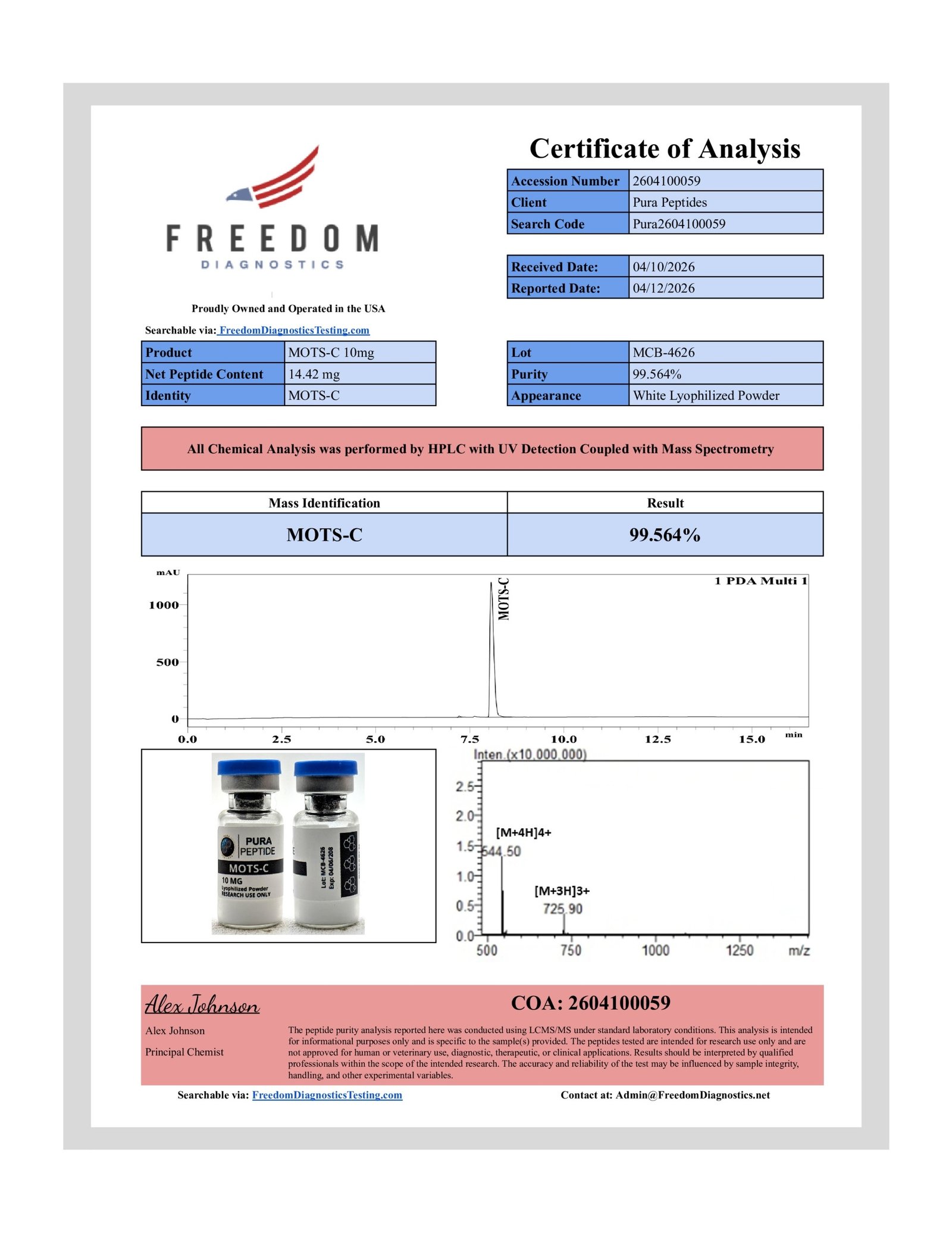 MOTS-C 10mg research product image 5